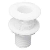 Thru-Hull Fitting 1 1/2'', w/Hose Barb Ø32mm, Thread L.55mm, White