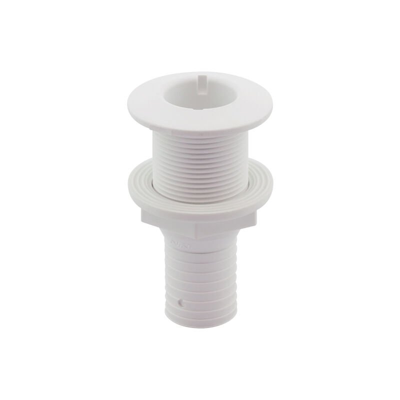 Thru-Hull Fitting 1 1/4'', w/Hose Barb Ø32mm, White