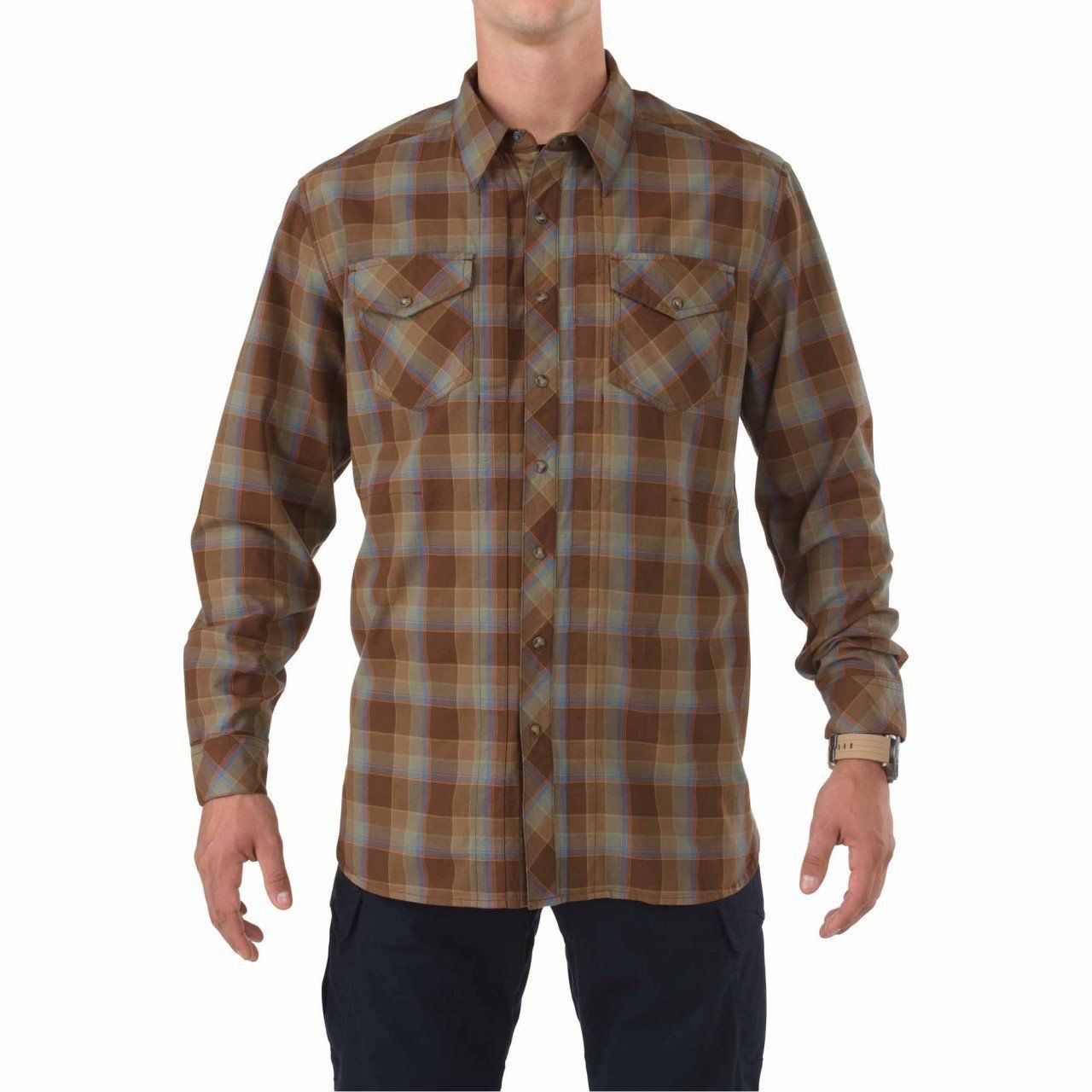 5.11 FLANNEL L/S GOMLEK KAHVE XXL