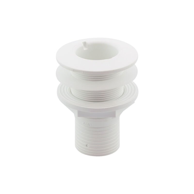 Thru-Hull Fitting 2'', w/Hose Barb Ø51mm & Washer, White, ISO