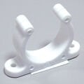 Plastic Support Clip, Screwed, Ø20mm, White