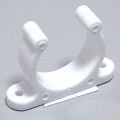 Plastic Support Clip, Screwed, Ø30mm, White