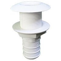 Thru-Hull Easy Mount 3/4'', for Hose Ø20mm, White