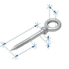 Gözlü Ağaç Vidası, Inox 316, 6x80Mm