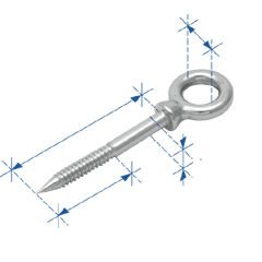 Gözlü Ağaç Vidası, Inox 316, 10x80Mm