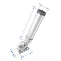 Kamış tutamağı (Güverte Tipi), Inox 316, L232mm, W51mm