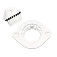 Drain Socket w/Plug, Oval w/2 Holes, 48x36mm, White