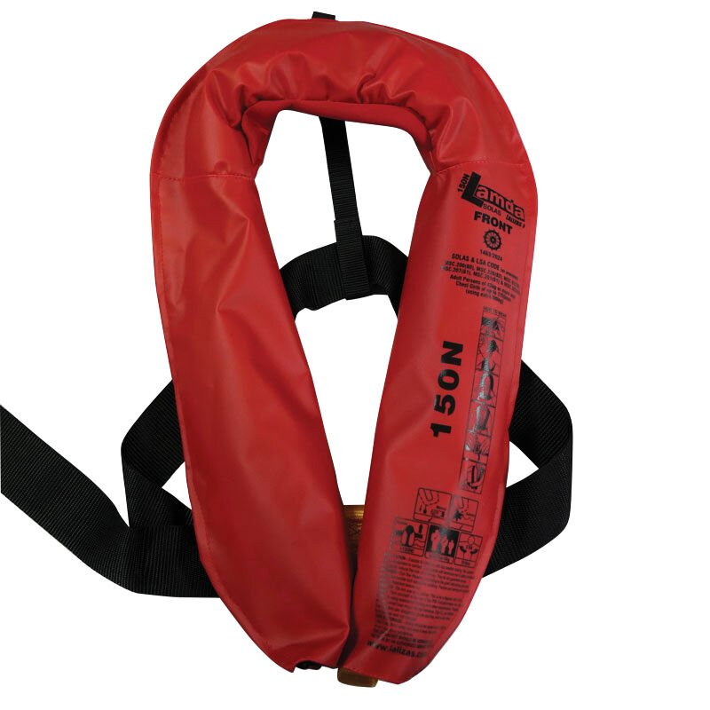LALIZAS Inflatable Lifejacket Lamda, Auto, 150N, w/ Zipper, SOLAS/MED-MER