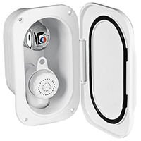 Case w/Shower &MixerTap, 5m Hose, Lid w/Gasket, Cream