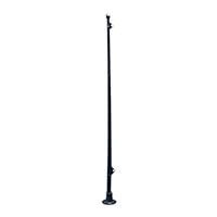 Flag Staff, w/Vert. & Horiz. Base, L.390mm, Black