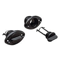 Drain Socket, w/Captive Plug, Oval 54x33mm, Black