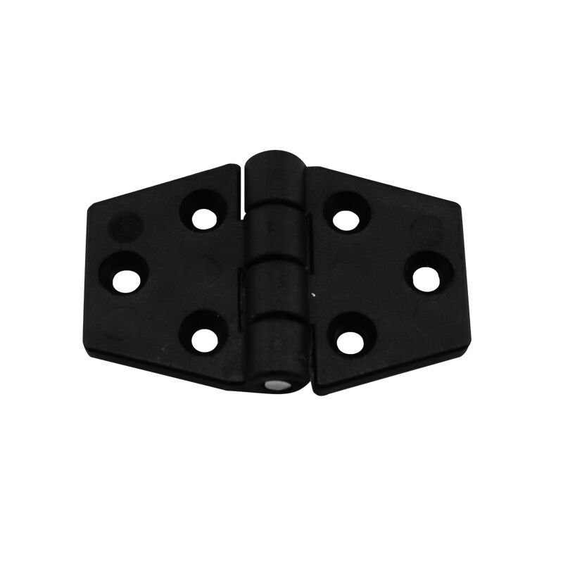 Hinge Polyamide, Hexagonal, 63x40x4.5mm, Black