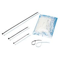 Plastic Ties 200x5mm max D.51mm, 100 pcs, White